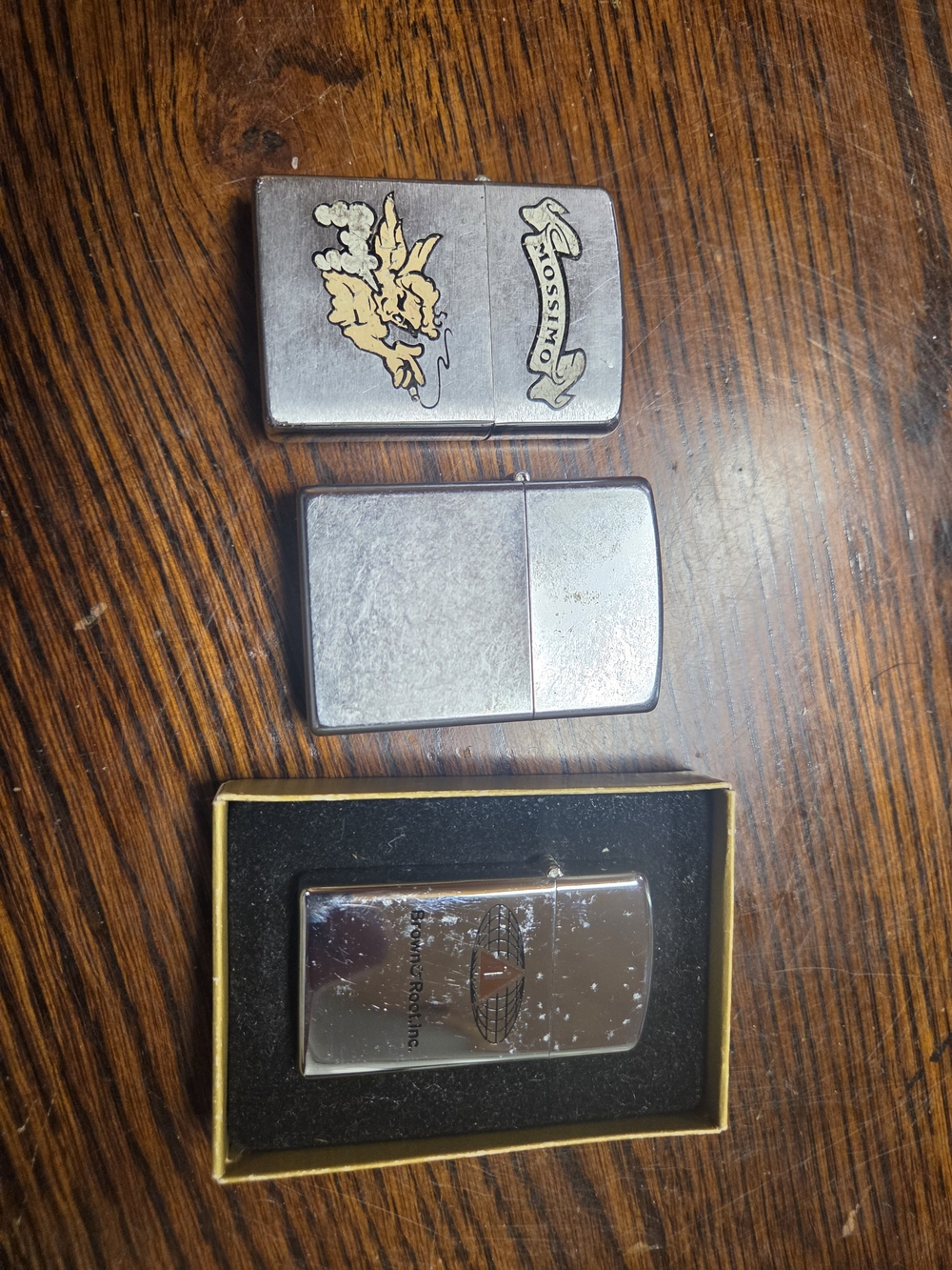Vintage Zippo Silver Metal Pocket Lighter - Silver